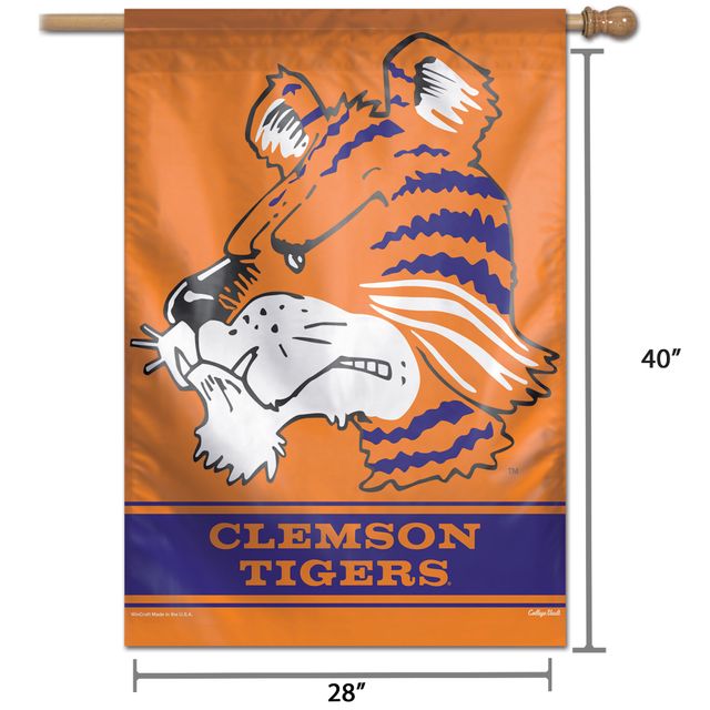 Bannière verticale unilatérale WinCraft Clemson Tigers 28" x 40" College Vault