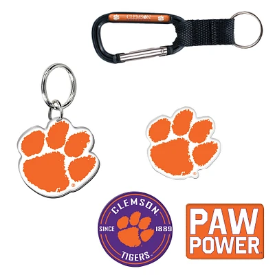 WinCraft Clemson Tigers 5-Pack Key Ring and Fridge Magnet Set