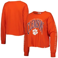 T-shirt court à manches longues '47 Orange Clemson Tigers Parkway II pour femme