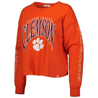 Women's '47 Orange Clemson Tigers Parkway II Cropped Long Sleeve T-Shirt