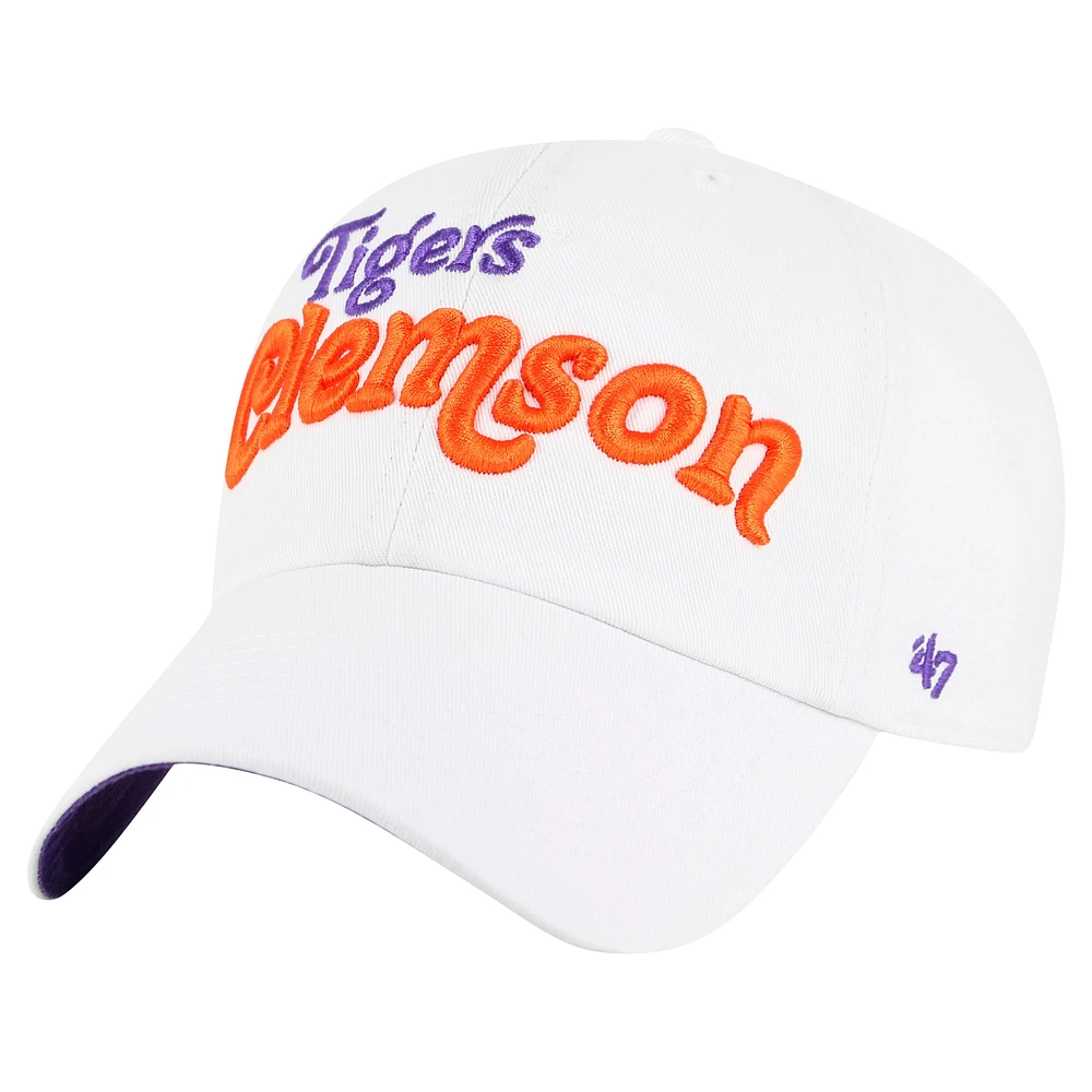 Casquette ajustable Clemson Tigers Pensacola Clean Up 47 blanche pour femme