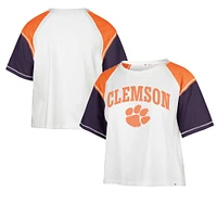 Women's '47 White Clemson Tigers Serenity Gia Cropped T-Shirt