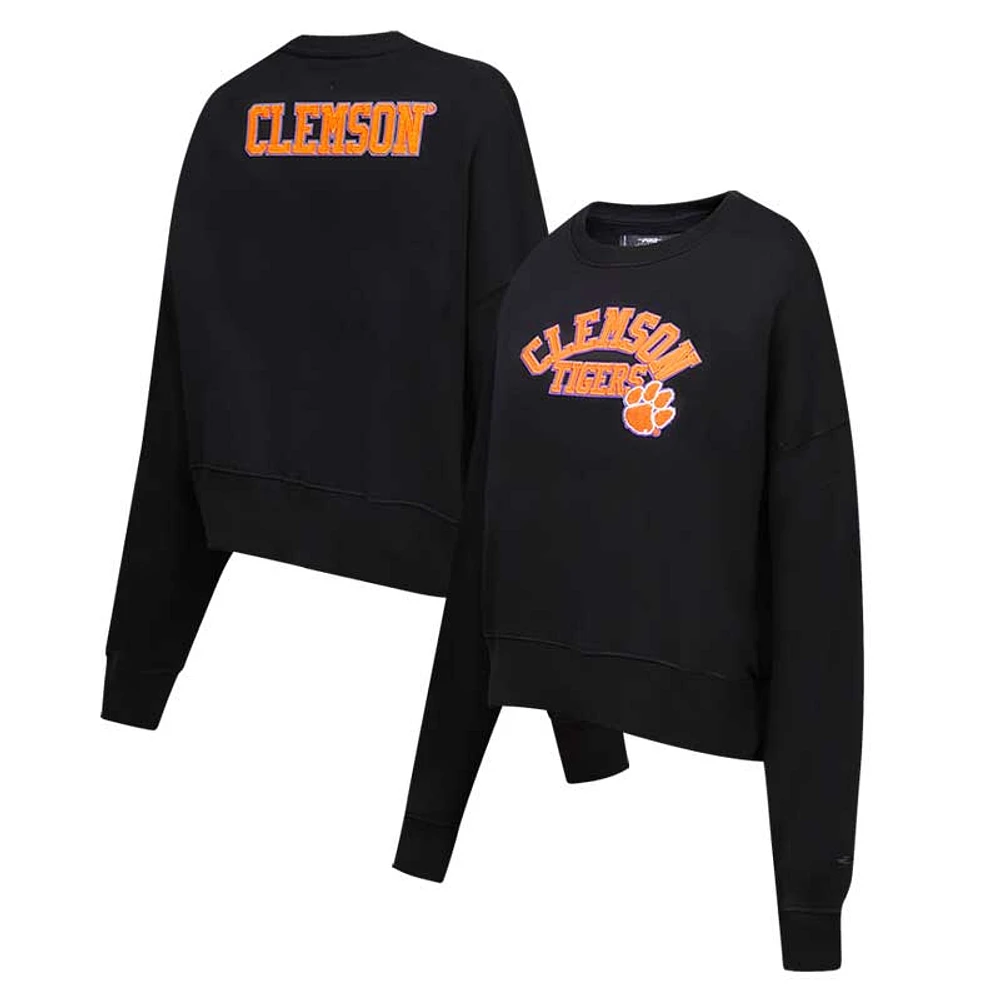 Sweat à capuche noir Clemson Tigers Classic 3-Hit pour femme