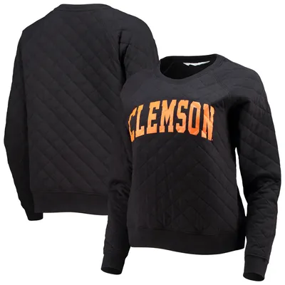 Clemson Tigers Women's Quilted Raglan Pullover Sweatshirt - Black
