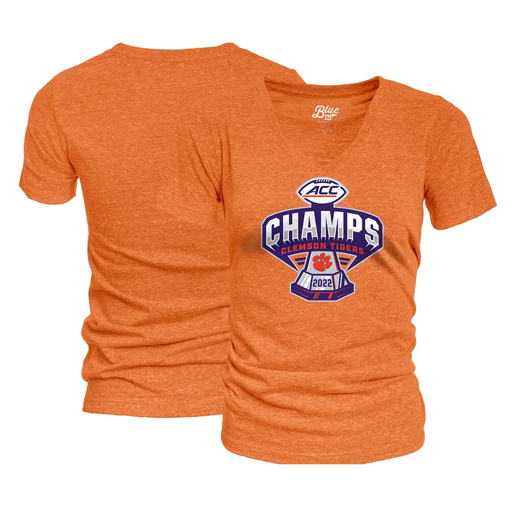 T-shirt bleu 84 orange Clemson Tigers 2022 ACC Football Conference Champions Locker Room pour femme