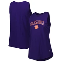 Women's Champion Purple Clemson Tigers Arch Logo Tank Top