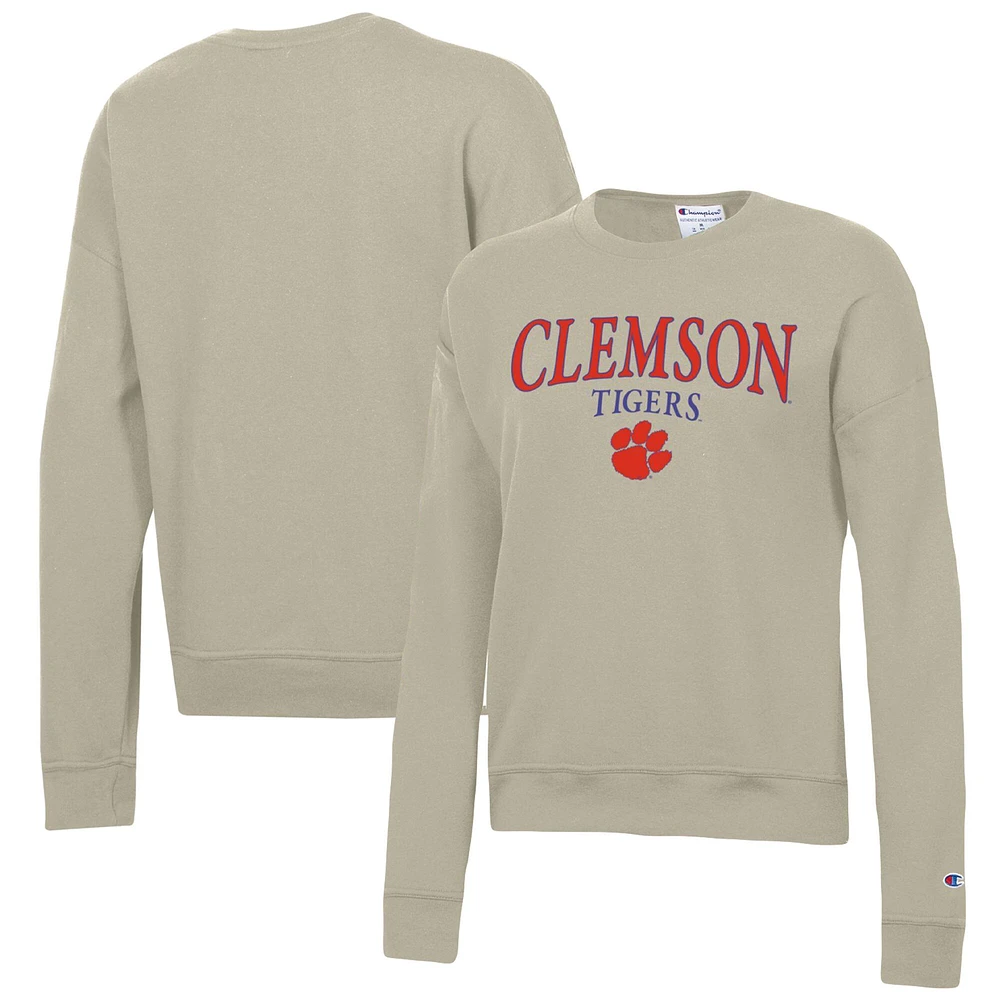 Sweat-shirt Champion Tan Clemson Tigers Powerblend pour femme