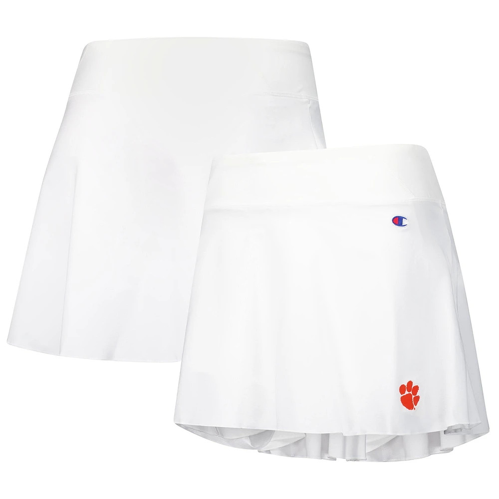 Jupe-short blanche Champion Clemson Tigers Tailgate Soft Touch pour femmes