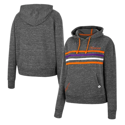 Clemson Tigers Colosseum Women's Backstage Speckled Pullover Hoodie - Charcoal