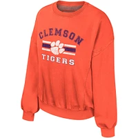 Sweat-shirt délavé Colosseum Orange Clemson Tigers Audrey pour femmes