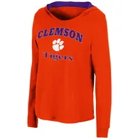 Colosseum Orange Clemson Tigers Catalina Hoodie T-shirt à manches longues pour femmes