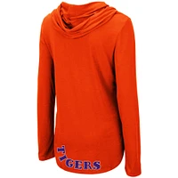 Women's Colosseum Orange Clemson Tigers My Lover Lightweight Hooded Long Sleeve T-Shirt