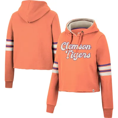 Clemson Tigers Colosseum Women's Retro Cropped Pullover Hoodie - Orange