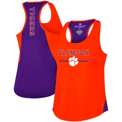 Clemson Tigers Colosseum Women's Sachs 2-Hit Scoop Neck Racerback Tank Top - Orange