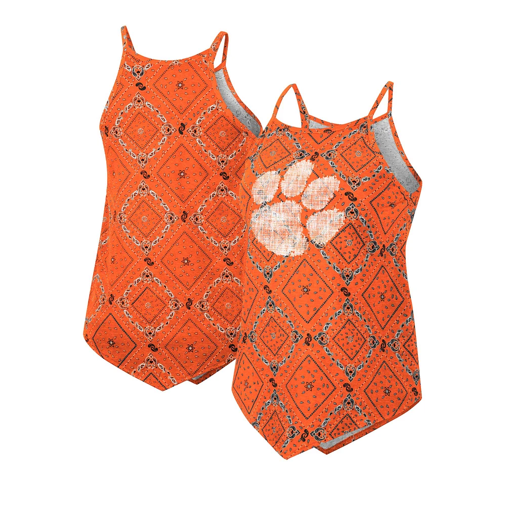 Débardeur bandana Colosseum x Wrangler Orange Clemson Tigers pour femme