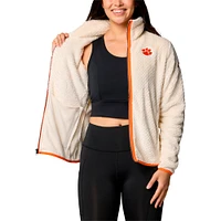 Women's Columbia  Cream Clemson Tigers Fireside II Sherpa Full-Zip Jacket