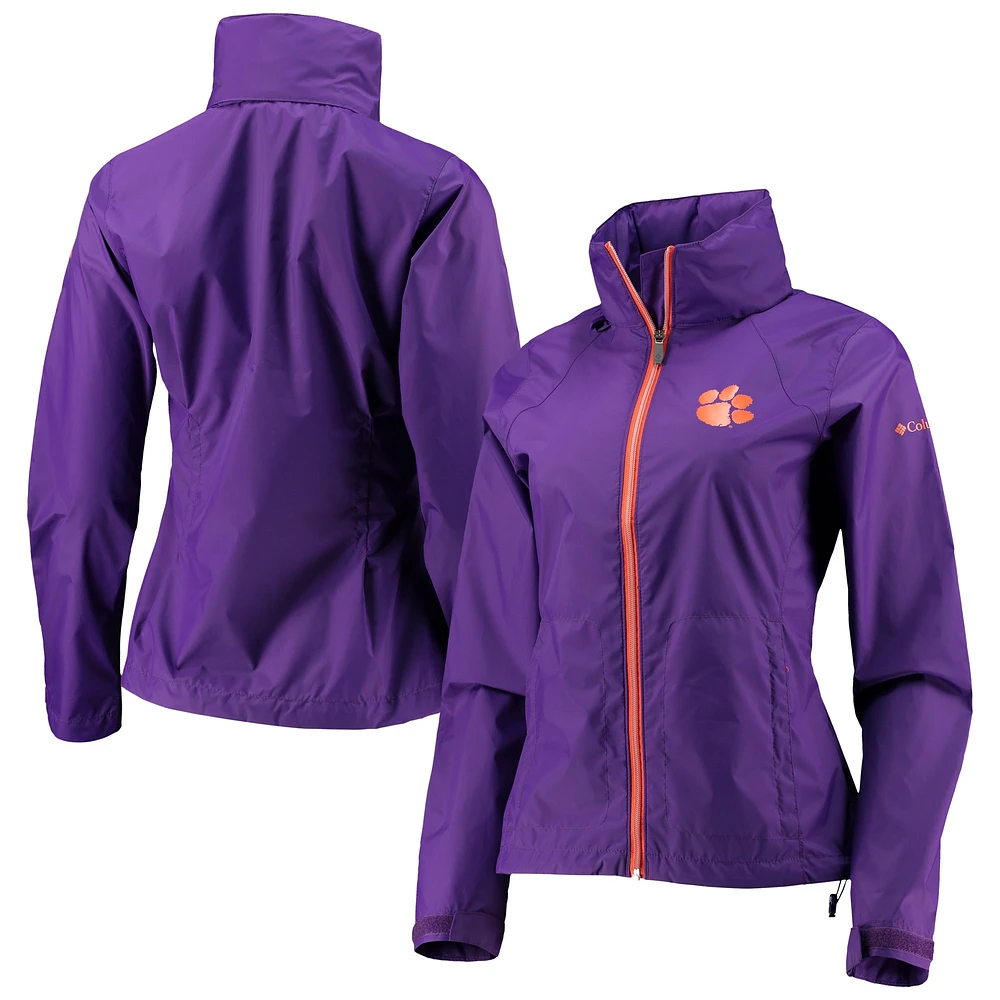 Veste à capuche pour femme Columbia Clemson Tigers Switchback entièrement zippée violette