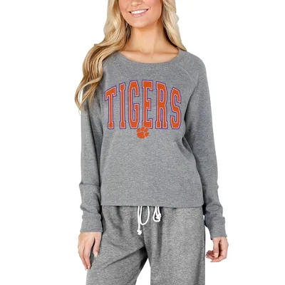 Clemson Tigers Concepts Sport Women's Mainstream Terry Long Sleeve T-Shirt - Gray