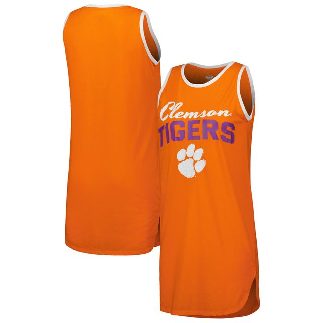 Chemise de nuit pour femme Concepts Sport Orange/Blanc Clemson Tigers Tank