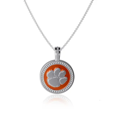Clemson Tigers Dayna Designs Women's Enamel Silver Coin Necklace