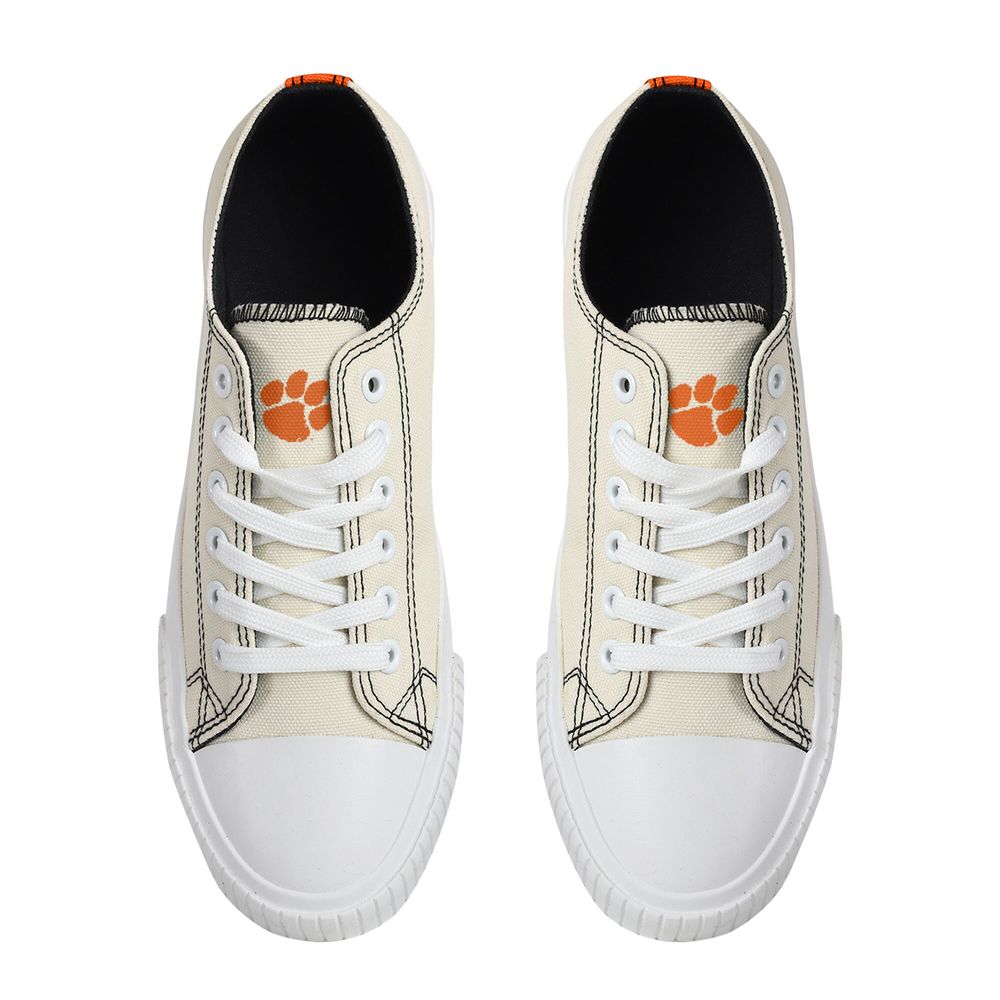 Women's FOCO Cream Clemson Tigers Low Top Canvas Shoes