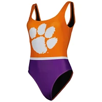 Women's FOCO Orange Clemson Tigers One-Piece Bathing Suit