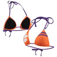 Women's FOCO Orange Clemson Tigers Wordmark Bikini Top