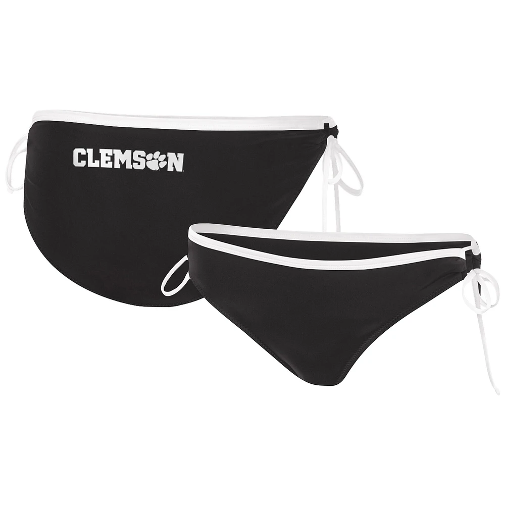 Bas de bikini noir Clemson Tigers Perfect Match G-III 4Her by Carl Banks pour femmes