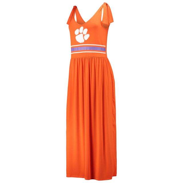 Robe longue à encolure dégagée G-III 4Her by Carl Banks pour femmes orange Clemson Tigers Game Over