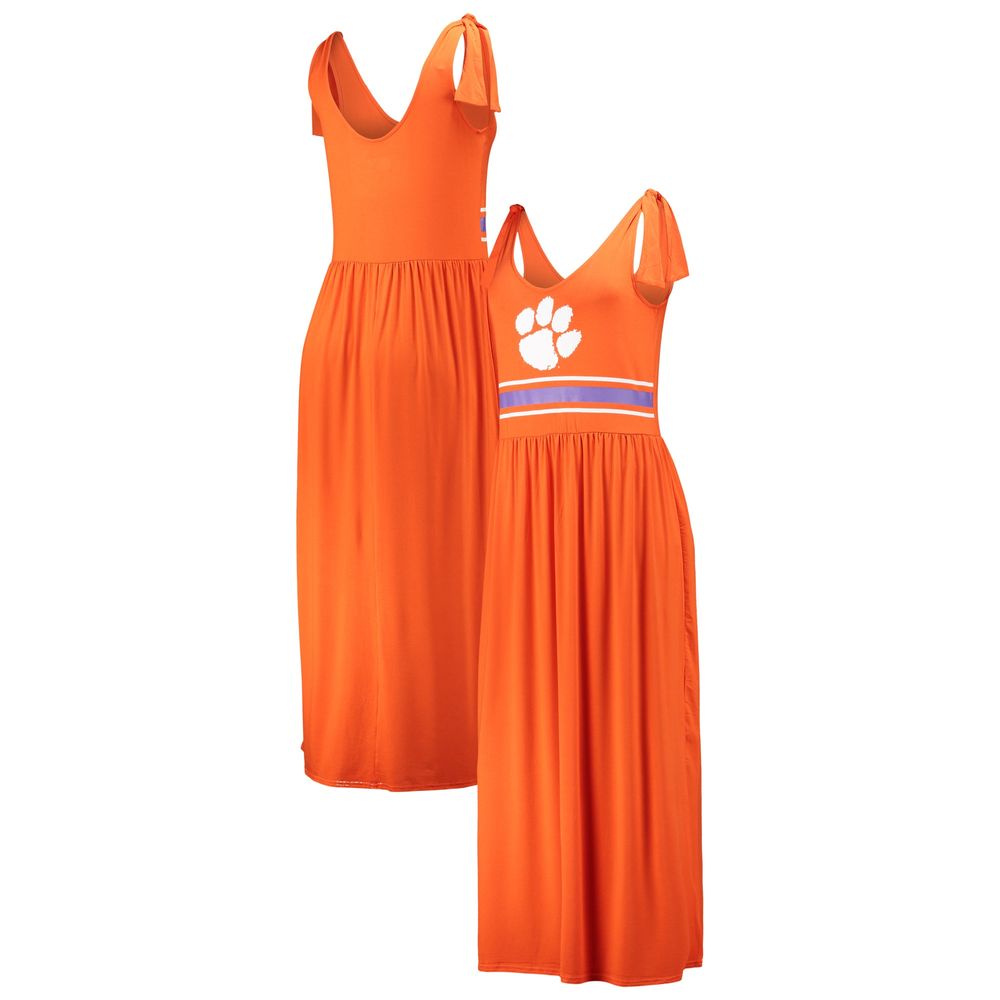 Women's G-III 4Her by Carl Banks Orange Clemson Tigers Game Over Scoop Neck Maxi Dress