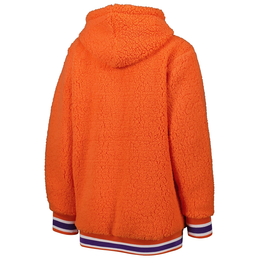 Sweat à capuche G-III 4Her by Carl Banks Orange Clemson Tigers Game Over Sherpa pour femme