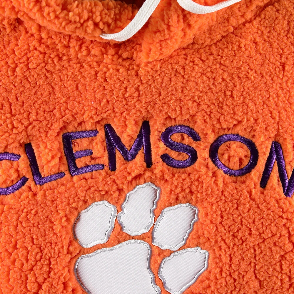 Sweat à capuche G-III 4Her by Carl Banks Orange Clemson Tigers Game Over Sherpa pour femme