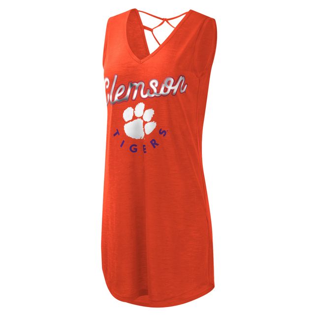 Robe à col en V orange Clemson Tigers Game Time Burnout G-III 4Her by Carl Banks pour femmes