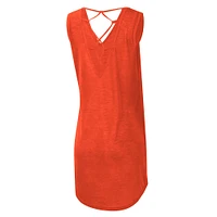 Women's G-III 4Her by Carl Banks Orange Clemson Tigers Game Time Burnout Cover-Up V-Neck Dress