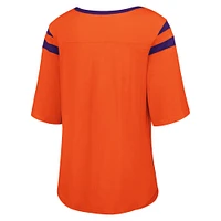 Women's G-III 4Her by Carl Banks Orange Clemson Tigers Plus Linebacker Half-Sleeve T-Shirt