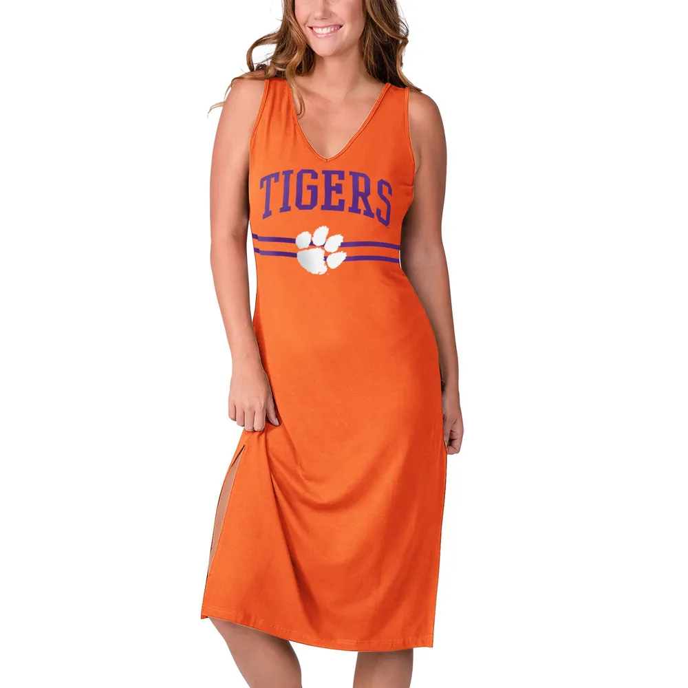 Robe longue à encolure en V pour femme G-III 4Her by Carl Banks Orange Clemson Tigers