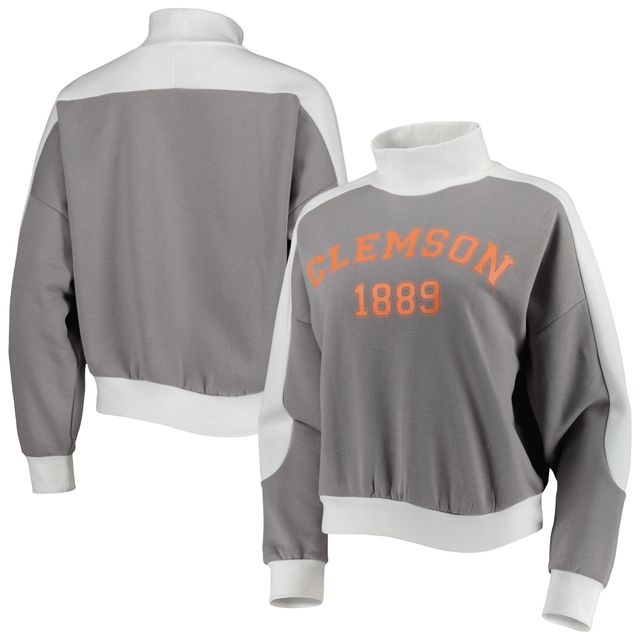 Gameday Couture Gris Clemson Tigers Make it à Mock Sporty Sweat-shirt enfiler pour femme