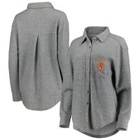 Women's Gameday Couture Gray Clemson Tigers Switch It Up Tri-Blend Button-Up Shacket