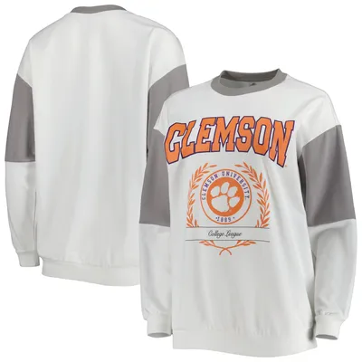 Clemson Tigers Gameday Couture Women's It's A Vibe Dolman Pullover Sweatshirt - White