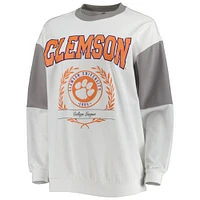 Women's Gameday Couture White Clemson Tigers It's A Vibe Dolman Pullover Sweatshirt