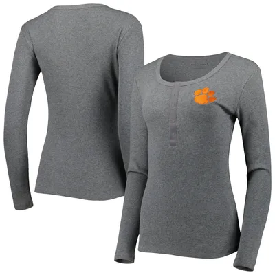 Clemson Tigers Women's Harper Henley Long Sleeve T-Shirt - Gray