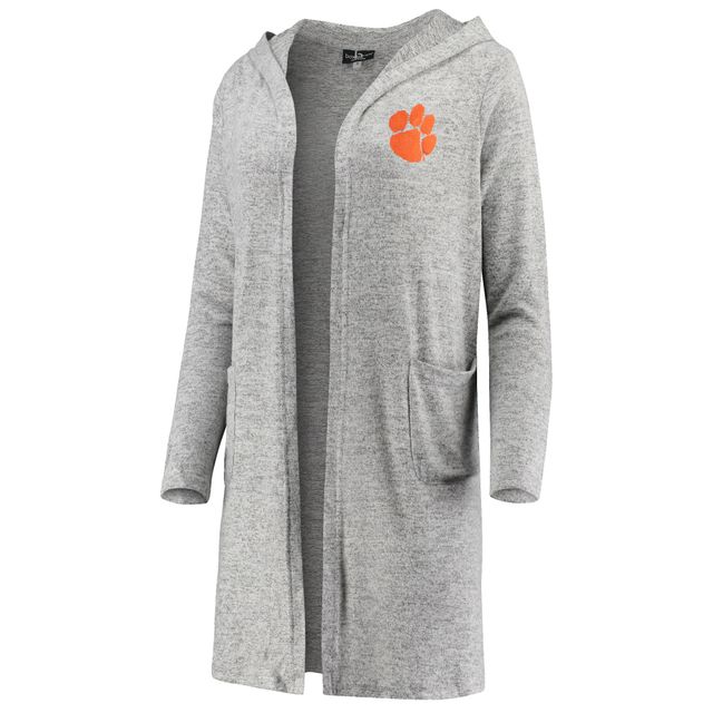 Cardigan Clemson Tigers Cuddle Soft Duster gris chiné pour femme