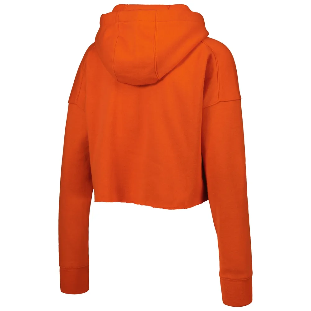 Women's Nike Orange Clemson Tigers 2-Hit Cropped Pullover Hoodie