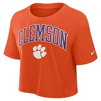 Women's Nike Orange Clemson Tigers Power Pursuit Athletic Prep Arch Performance Cropped T-Shirt