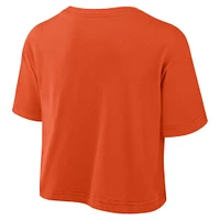 Women's Nike Orange Clemson Tigers Power Pursuit Athletic Prep Arch Performance Cropped T-Shirt
