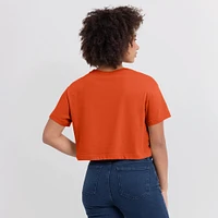 Women's Nike Orange Clemson Tigers Power Pursuit Athletic Prep Arch Performance Cropped T-Shirt