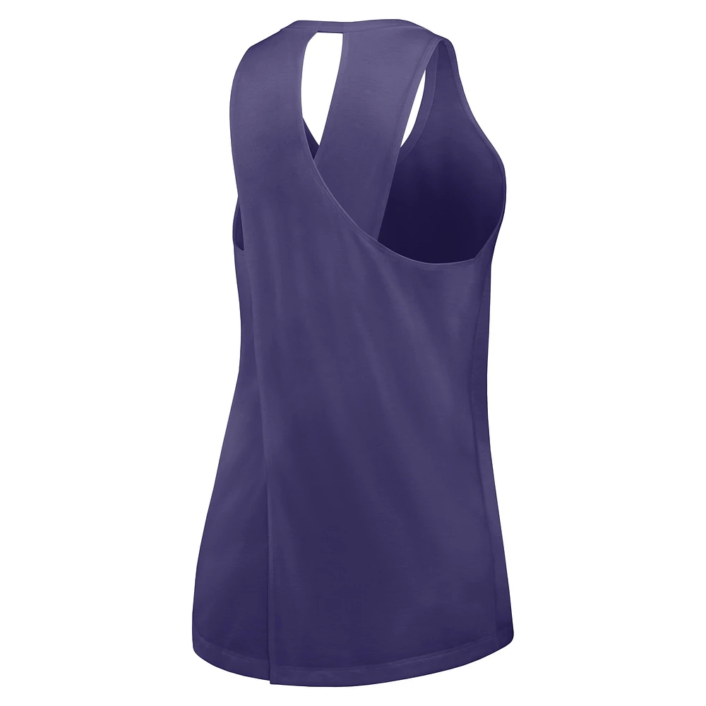 Women's Nike Purple Clemson Tigers Primetime Crisscross Performance Tank Top