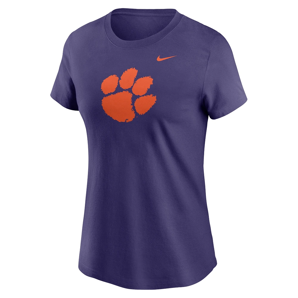 Women's Nike Purple Clemson Tigers Primetime Logo T-Shirt