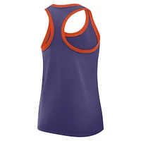 Women's Nike Purple Clemson Tigers Primetime Racerback Tri-Blend Tank Top