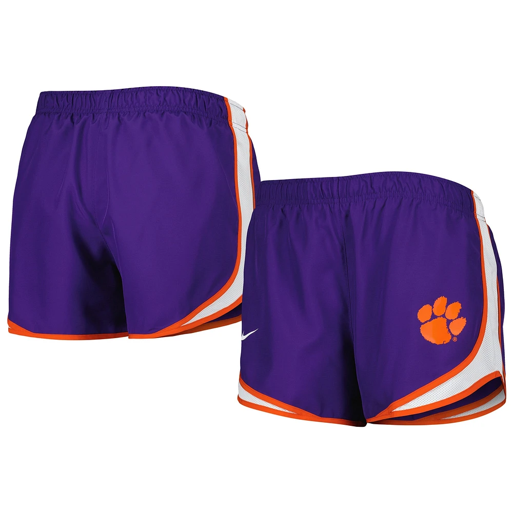 Short Nike Clemson Tigers Tempo Performance pour femme violet